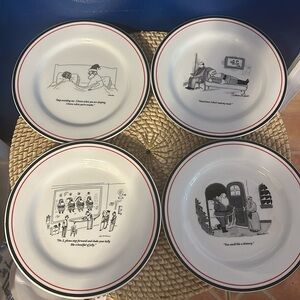Restoration Hardware The New Yorker 4 Christmas Santa Claus Dessert Plates